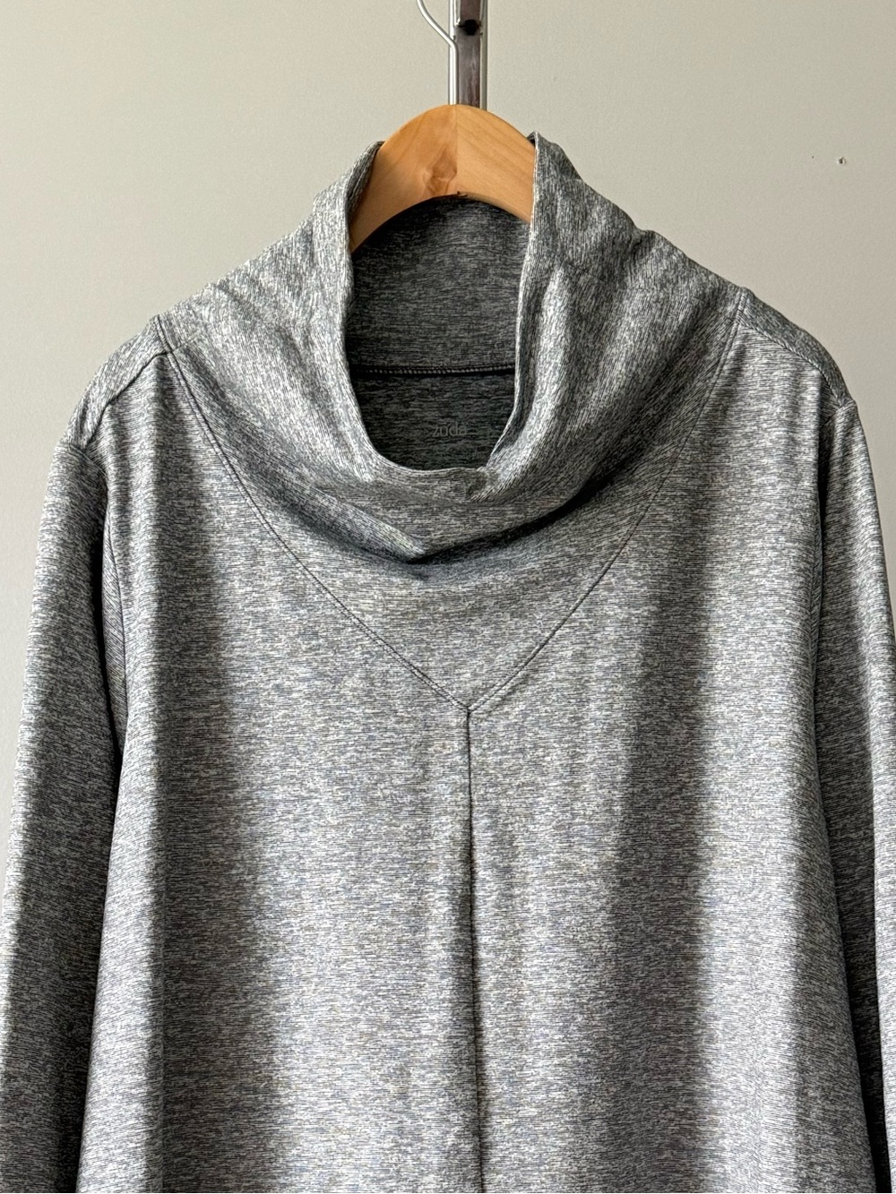 Zuda Z-Eco Jersey Cowl Neck Tunic Top Heather Gray 1X